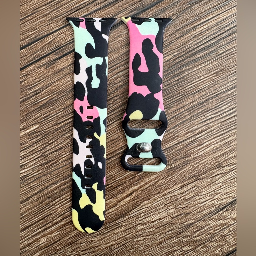 Multicolor Camo Silicone Watch Band